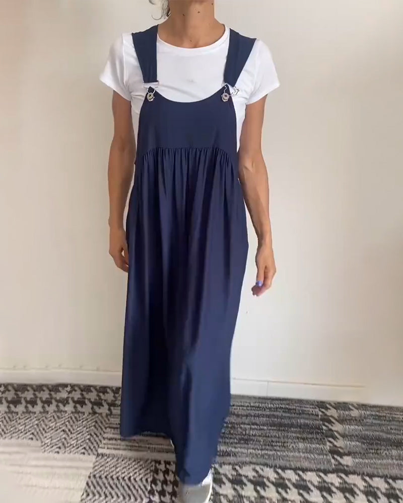 Zomerse Damesjurk met Brede Bandjes en Vloeiende Pasvorm – LUNA ELEGANTE - Glamorix