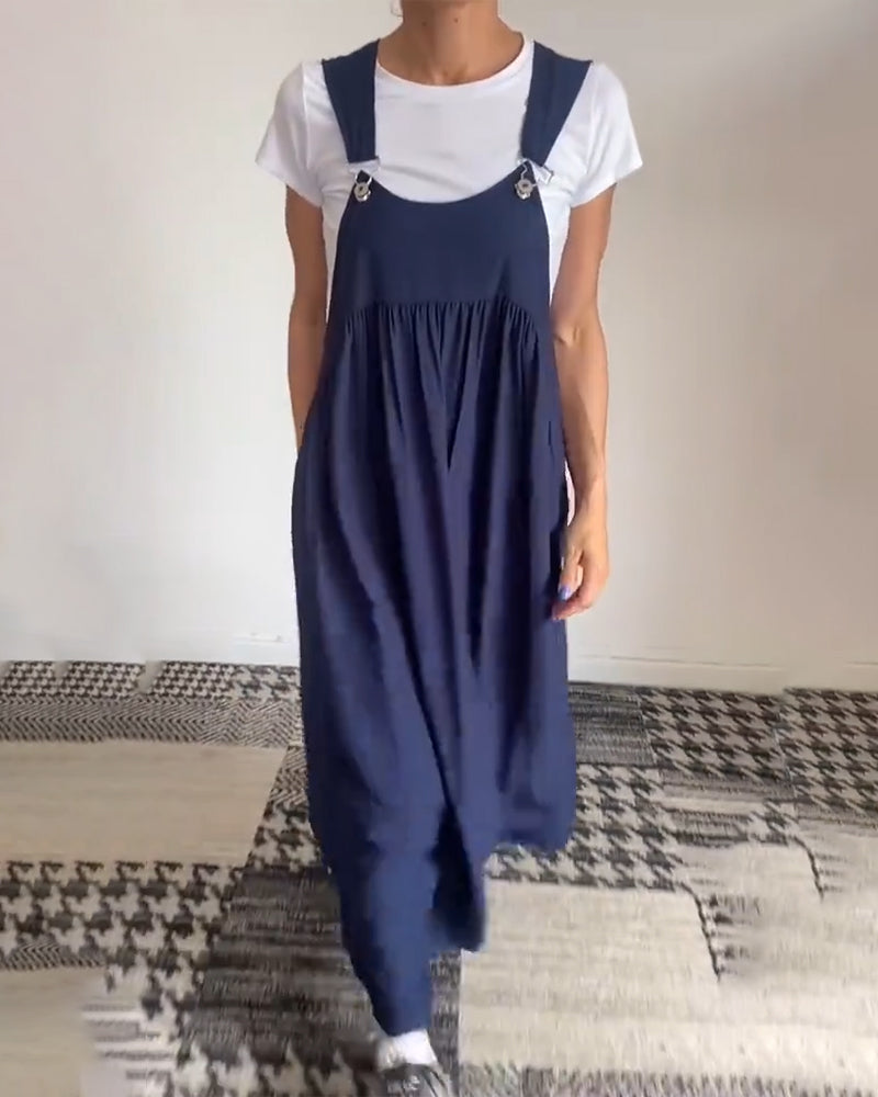 Zomerse Damesjurk met Brede Bandjes en Vloeiende Pasvorm – LUNA ELEGANTE - Glamorix