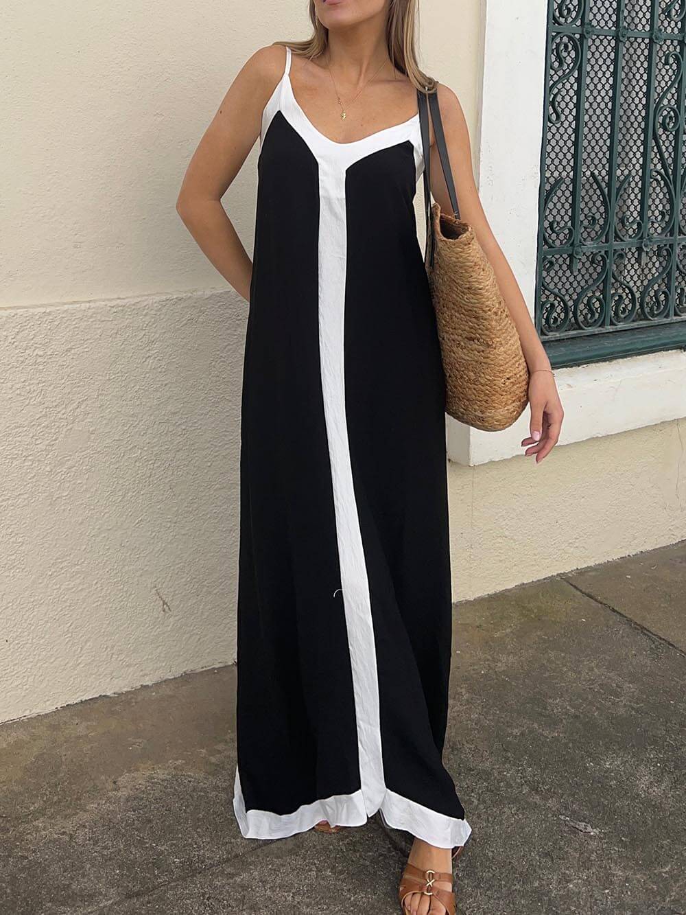 Vrouwen - Mouwloze Maxi Jurk - Vloeiende Pasvorm - Zomer Mode - Elegante Zomerjurk - Glamorix