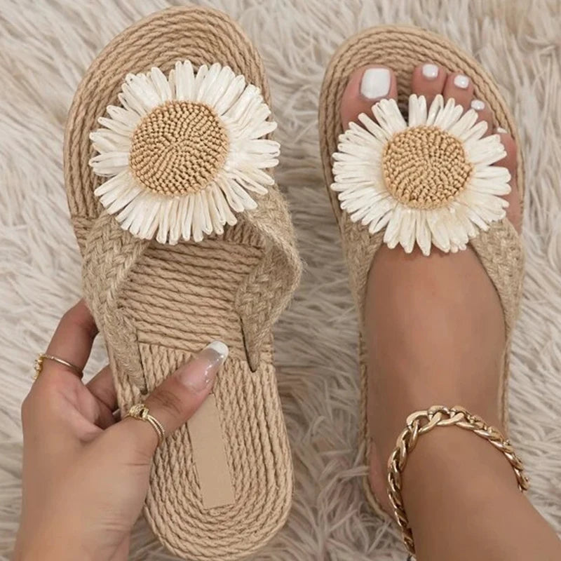 Handgeweven damessandalen met comfortabel voetbed – NORA WEAVE - Glamorix
