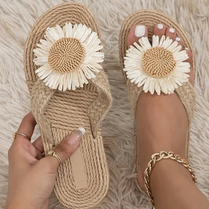 Handgeweven damessandalen met comfortabel voetbed – NORA WEAVE - Glamorix