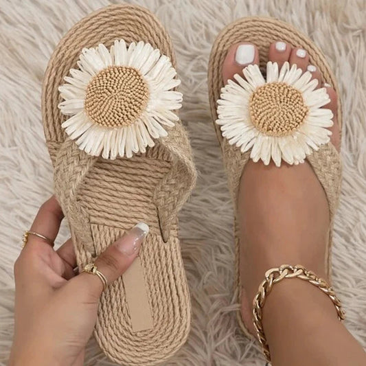 Handgeweven damessandalen met comfortabel voetbed – NORA WEAVE - Glamorix