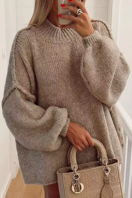 EVERYDAY ESSENTIAL - Effen Ronde Hals Pullover voor Dagelijks Gebruik