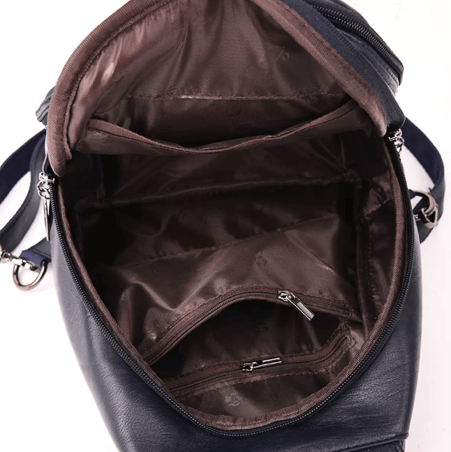 Elegante leren damesrugzak met minimalistisch design en slimme indeling – MAELYA LuxePack - Glamorix