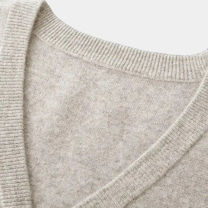 Gebreid heren vest met knoopsluiting en klassieke fit – DOVAREN - Glamorix