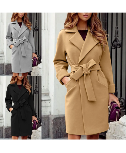 ISABELLA - Stijlvolle dames trenchcoat met ceintuur en reverskraag