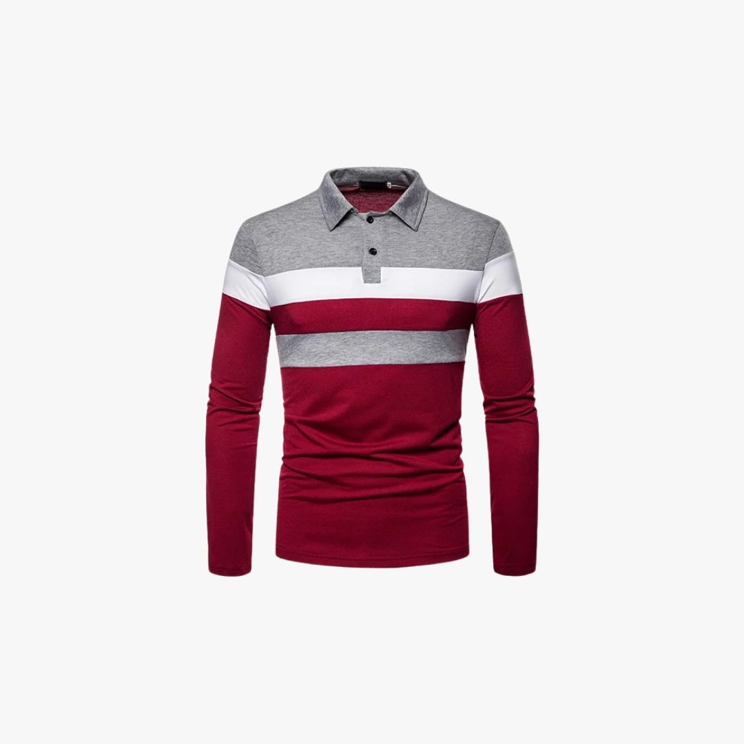 Eliab | Gestreept poloshirt met lange mouwen - Glamorix