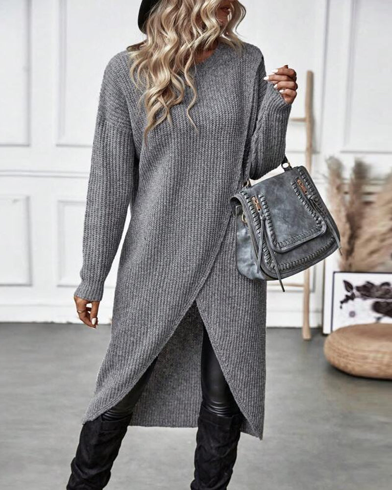 MAEVE – Oversized effen sweaterjurk voor dames