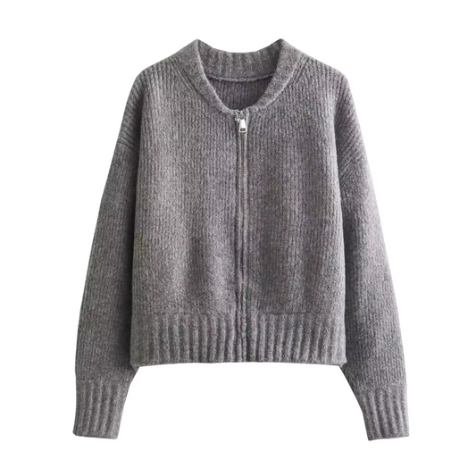 EMMA - Urban gebreid zip vest voor dames met cozy uitstraling