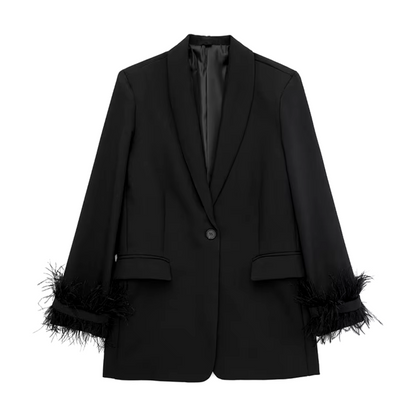 LARISSA - Oversized damesblazer met verfijnde details