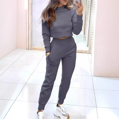 LENA - Tweedelige athleisure set met cropped top voor dames