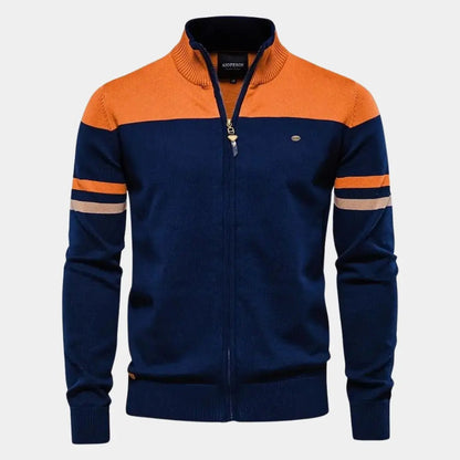 Herentrainingsjack met colourblock design en ritssluiting – DAREON - Glamorix