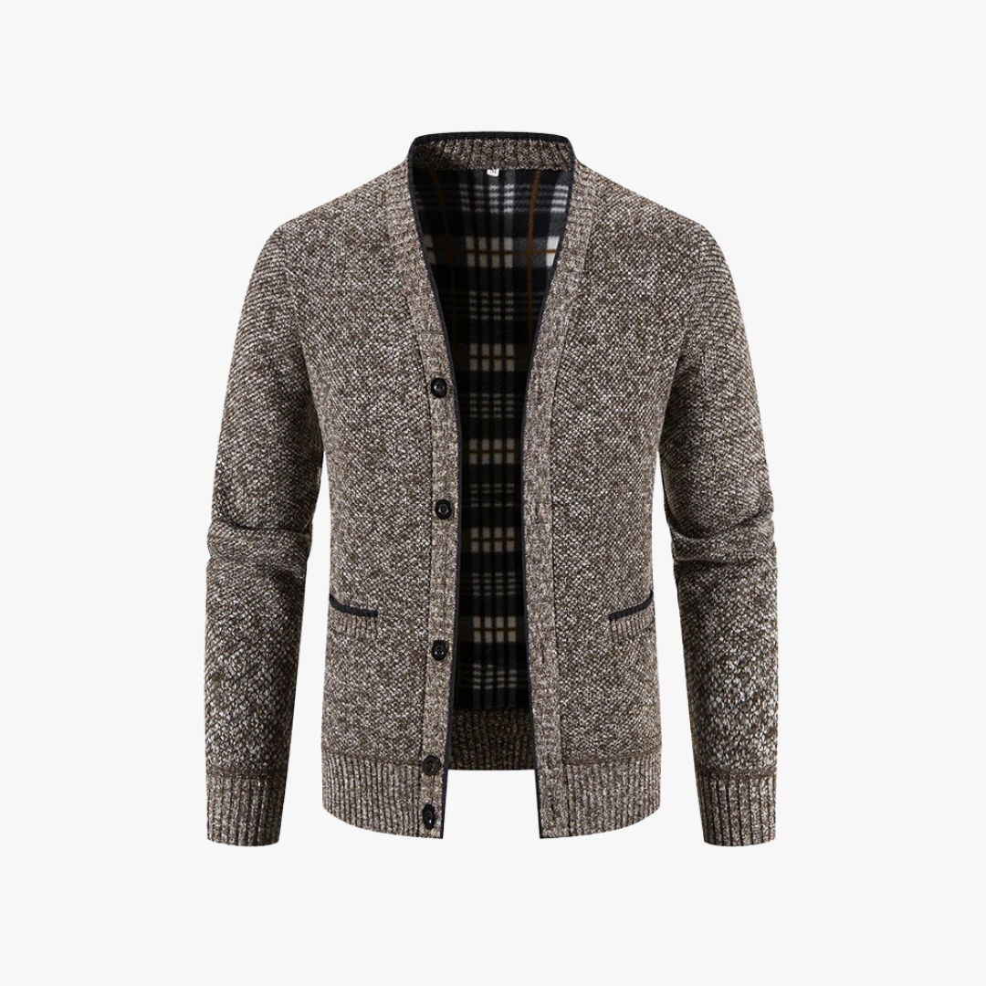 Gebreid vest met geruite voering voor heren – NOVAWEAR - Glamorix