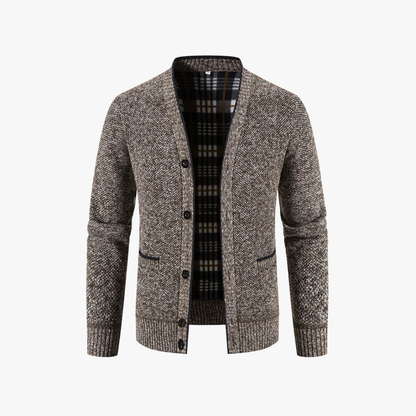 Gebreid vest met geruite voering voor heren – NOVAWEAR - Glamorix