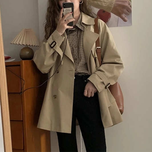 NADIA - Oversized trenchcoat met dubbele knoopsluiting en losse pasvorm voor dames