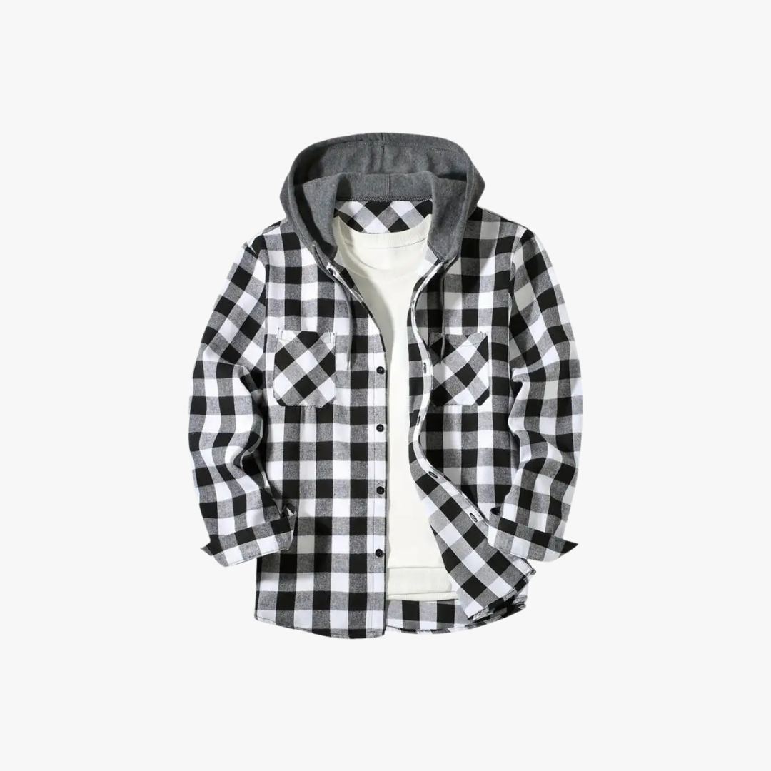 LUCAS - Geruit flanellen shirt met capuchon voor heren