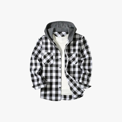 LUCAS - Geruit flanellen shirt met capuchon voor heren