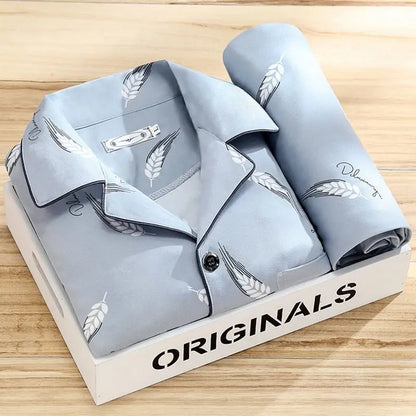 JULIEN - Stijlvolle heren pyjamaset met overhemd en knoopsluiting