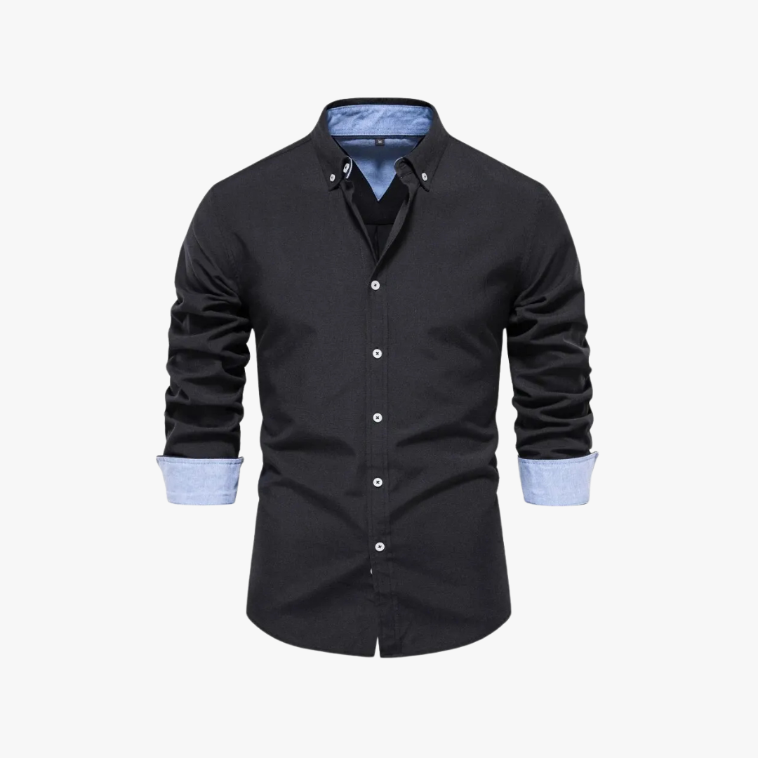 NATHAN - Slim fit overhemd met knoopsluiting voor heren