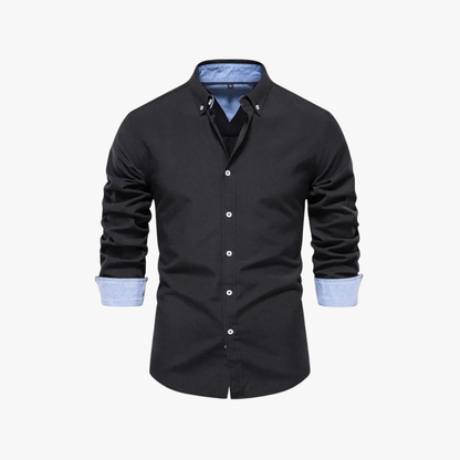 NATHAN - Slim fit overhemd met knoopsluiting voor heren