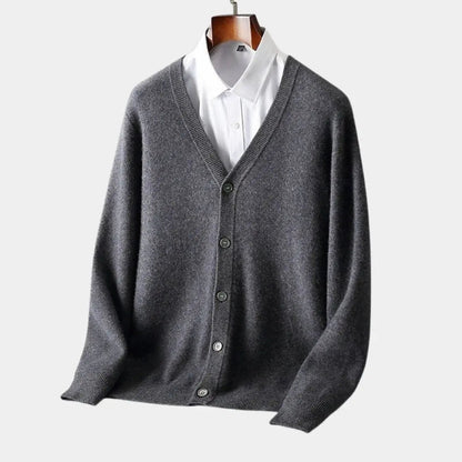 Gebreid heren vest met knoopsluiting en klassieke fit – DOVAREN - Glamorix