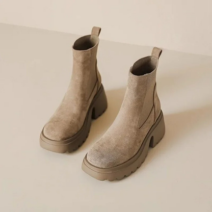 LUNA - Dames Chelsea boots met plateauzool en geribbelde zool