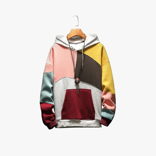 Stijlvolle hoodie voor heren met kleurblok design – ZAYNOR - Glamorix