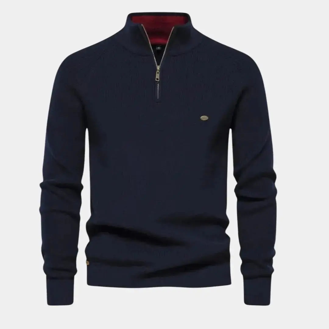 LEVI – Herensweater met kwartrits en moderne uitstraling