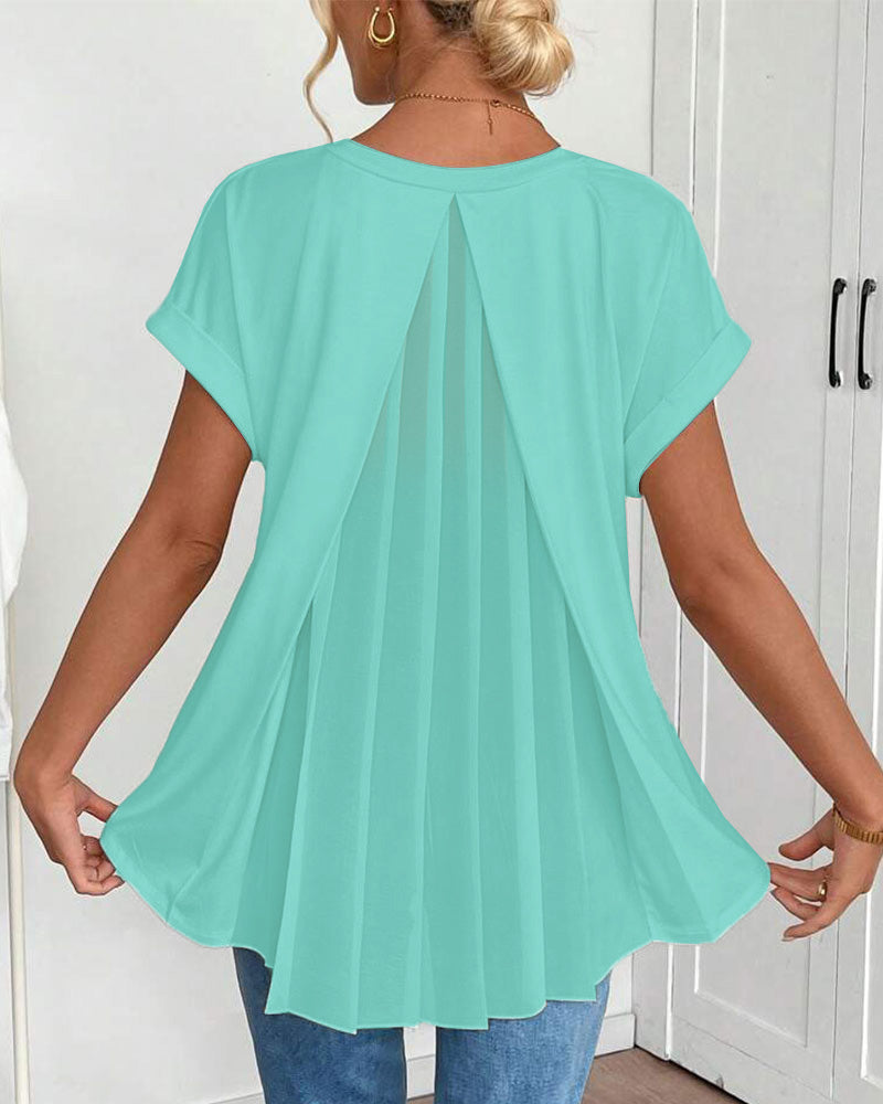Dames - Top met V-hals - Losvallende Pasvorm - Casual Mode - Elegante V-hals Top - Glamorix