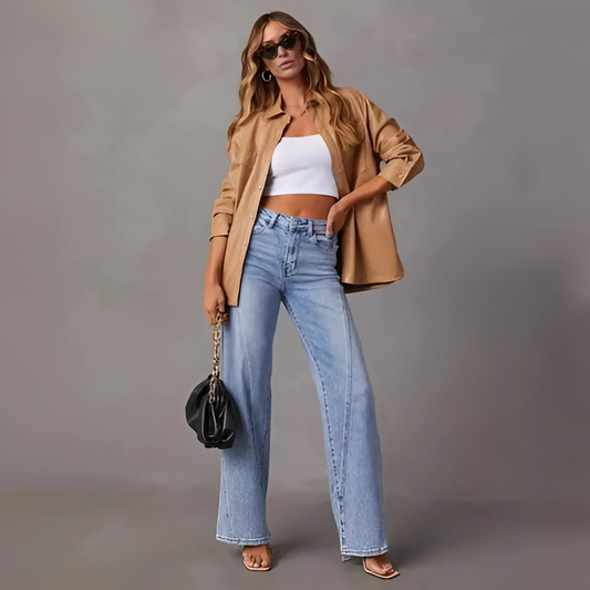 VIVIAN - Stijlvolle hoge taille flair jeans voor dames