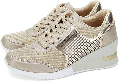 AMELIA – Dames sneakers met sleehak en sportieve elegantie - Glamorix