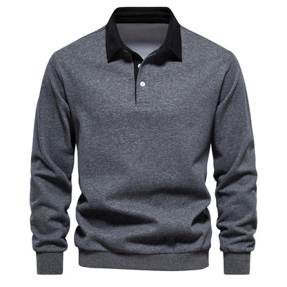 BRADEN – Poloshirt met lange mouwen en contrasterende kraag voor een klassieke en verfijnde look