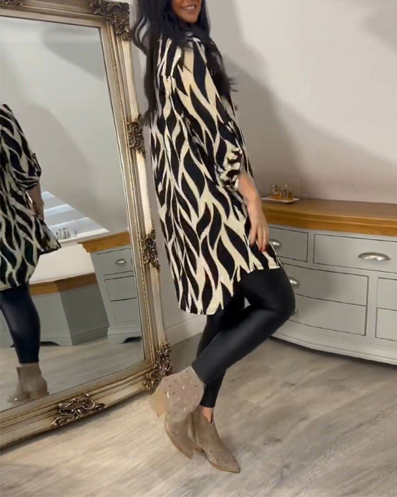 Luxe dames tuniek met grafisch patroon en elegante flow – AYANA VIBE - Glamorix