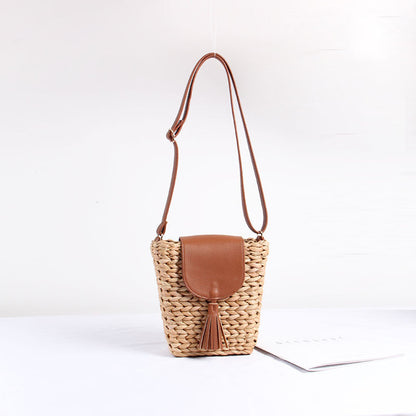 Handgeweven boho tas van natuurlijke vezels – Lunara PalmWeave - Glamorix