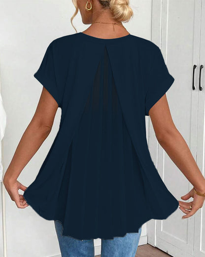 Dames - Top met V-hals - Losvallende Pasvorm - Casual Mode - Elegante V-hals Top - Glamorix