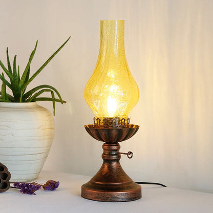 CRAYLUX - Retro nachtlamp met Craykle glazen lampenkap
