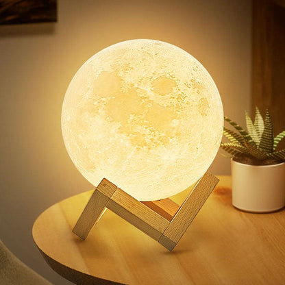 LUNARIA - Tafellamp met maanbol van kunststof voor sfeervolle verlichting
