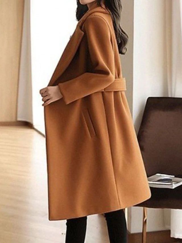 ELEGANZA - Luxe Damesmantel met Riem in Trenchcoat Stijl