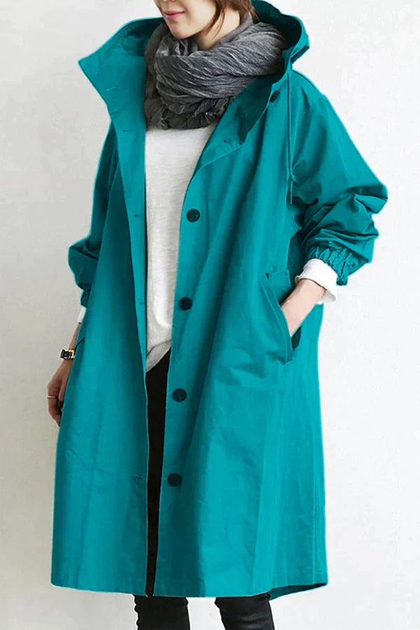 ISLA – Waterdichte oversized halflange trenchcoat voor dames