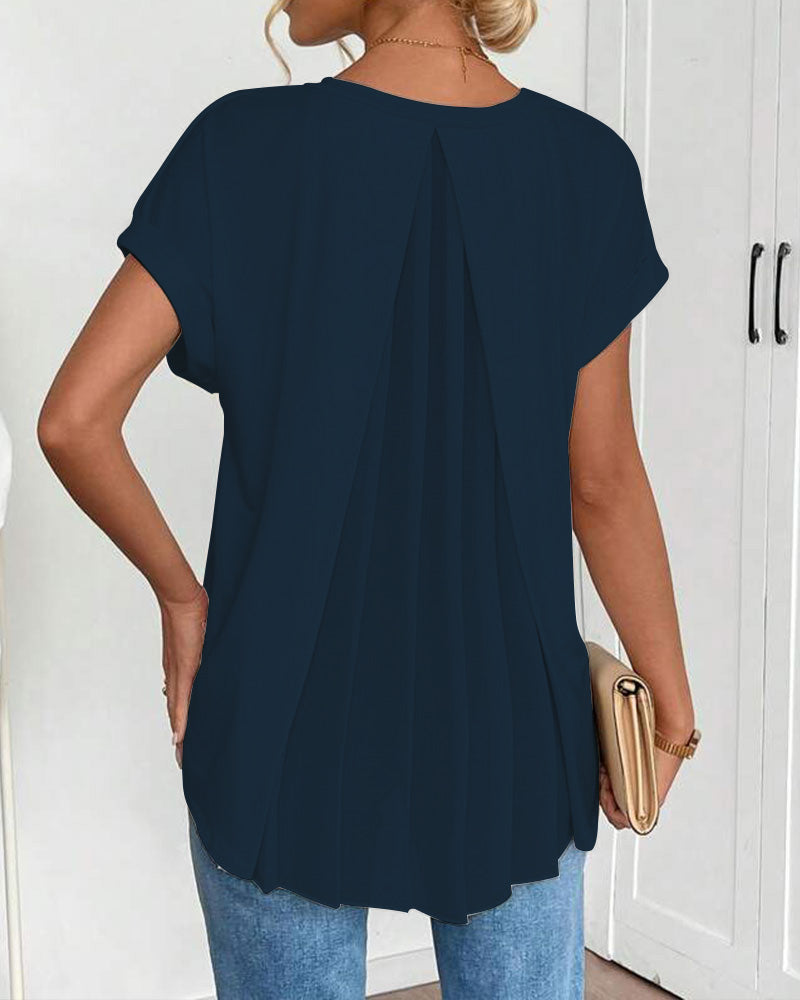 Dames - Top met V-hals - Losvallende Pasvorm - Casual Mode - Elegante V-hals Top - Glamorix