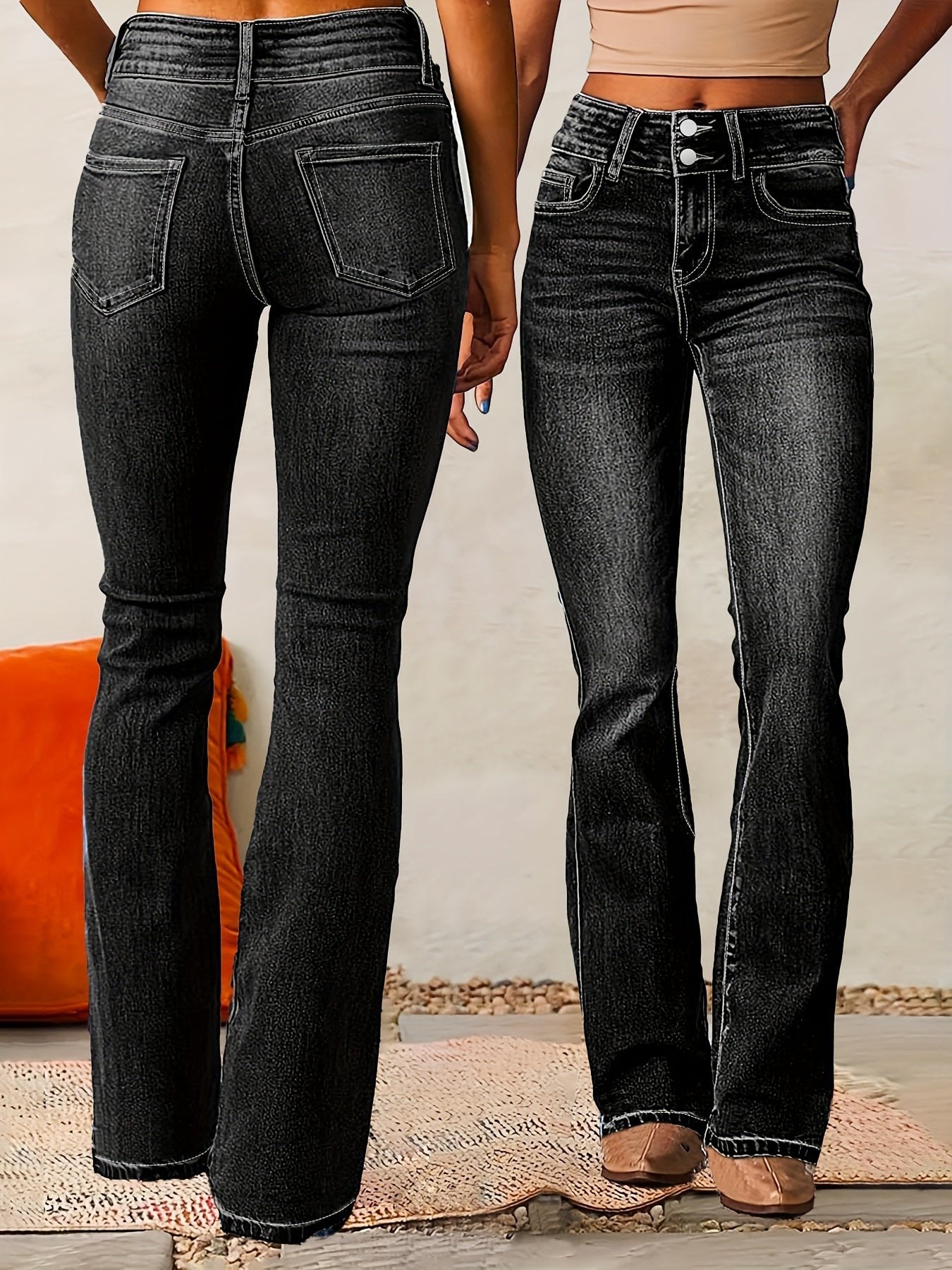 Flatterende flared jeans met hoge taille – STELLA