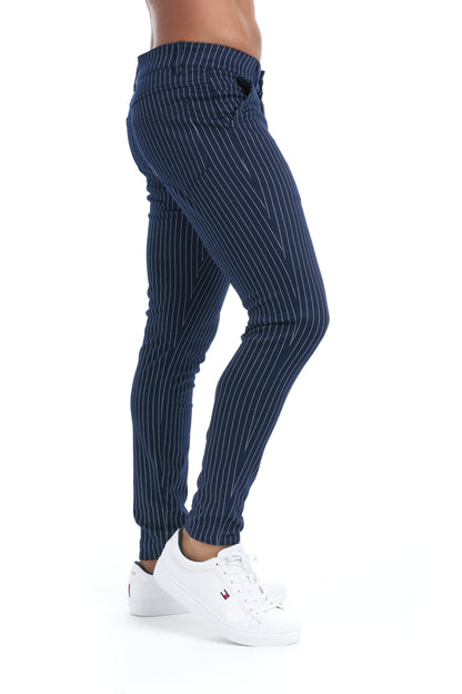 HARLOW - Slim fit krijtstreep broek voor een elegante en moderne uitstraling