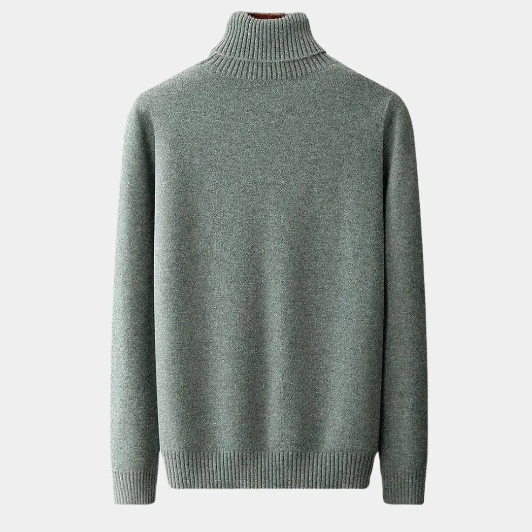 Heren coltrui met klassieke fit en geribde boorden – NÉVARO - Glamorix