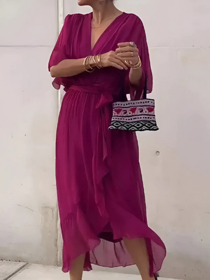 MIRENA – Midi wikkeljurk met tijdloze elegantie en vrouwelijke charme