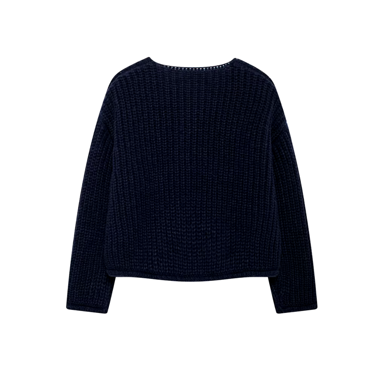 ELISE - Navy gebreid vest met knopen en elegante charme