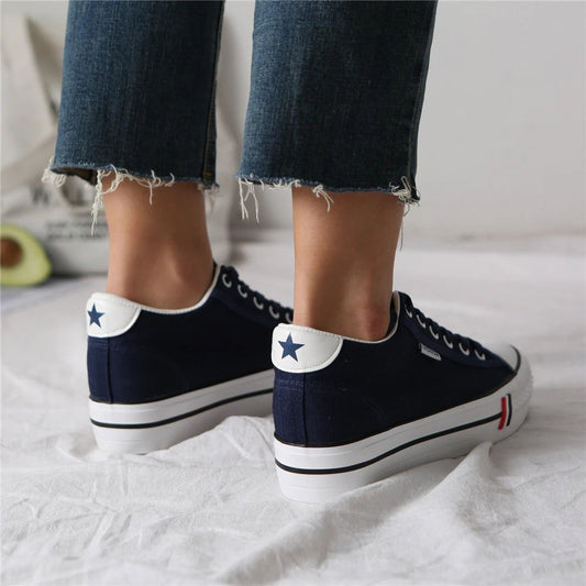 Dames platform sneakers met minimalistische zool – LIVIA RISE - Glamorix