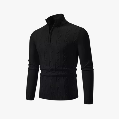 Gebreide heren trui met halve rits en tijdloze stijl – LESTON - Glamorix