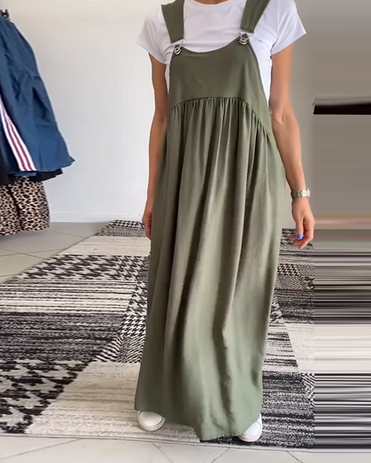 Zomerse Damesjurk met Brede Bandjes en Vloeiende Pasvorm – LUNA ELEGANTE - Glamorix