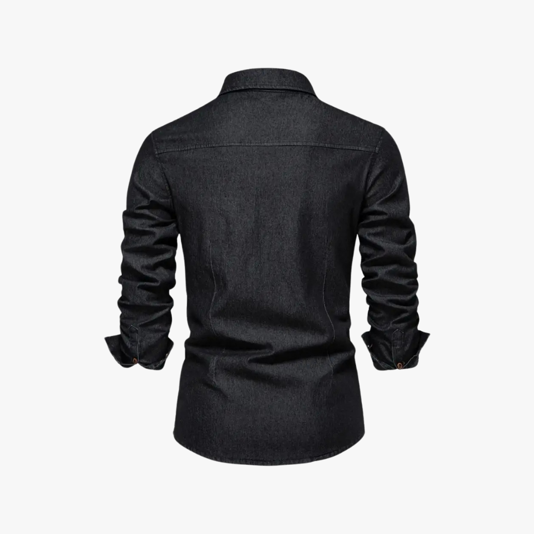 Denim overhemd met lange mouwen voor heren – LUCAS