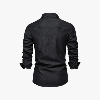 Denim overhemd met lange mouwen voor heren – LUCAS